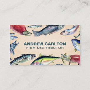 Carte De Visite Poisson de Variété Pêche