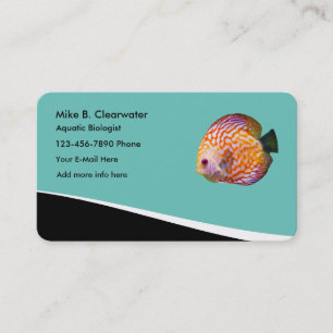 Carte De Visite Poisson Discus, biologiste aquatique