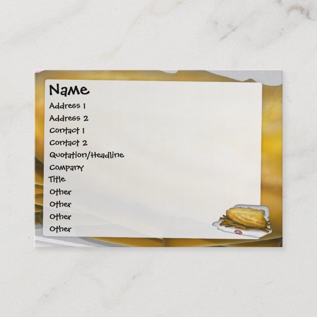 Carte De Visite Poisson et chips (Devant)