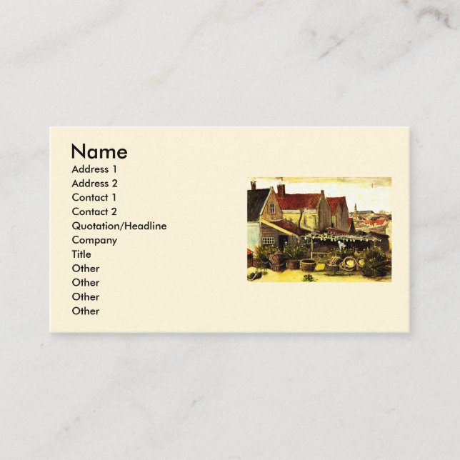 Carte De Visite Poisson Grange de séchage par Vincent van Gogh (Devant)