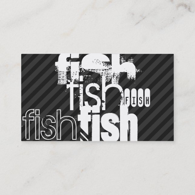 Carte De Visite Poisson ; Gris noir et gris foncé (Dos)