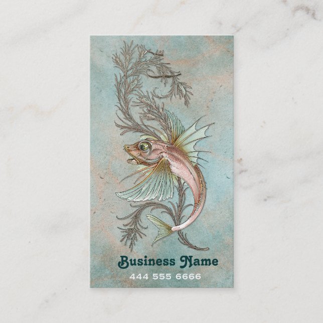 Carte De Visite Poisson Imaginaire Art Nouveau (Devant)