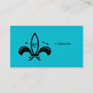 Carte De Visite Poisson Jésus Fleur De Lis Social