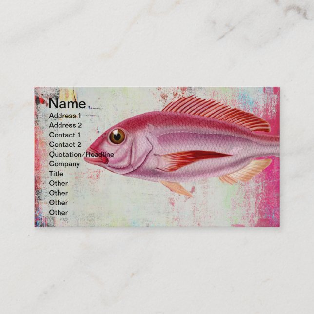 Carte De Visite Poisson rose (Devant)