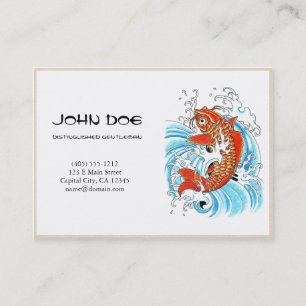 Carte De Visite Poissons chanceux de koi d'encre orange japonaise