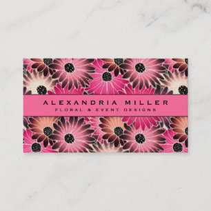 Carte De Visite Poissons de Gerbera rose et noir
