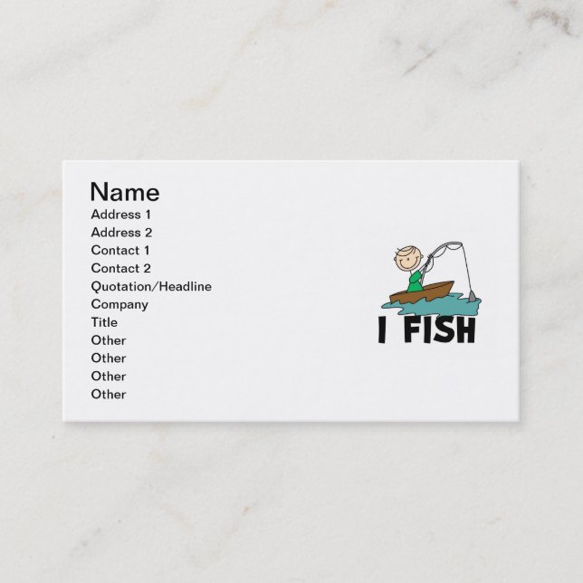 Carte De Visite Poissons du garçon I (Devant)