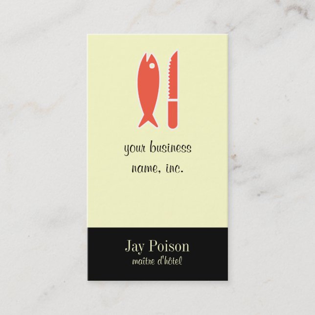 Carte De Visite Poissons et couteau (Devant)