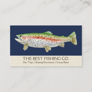Carte De Visite Poissons simples d'affaires de guide de bateau de