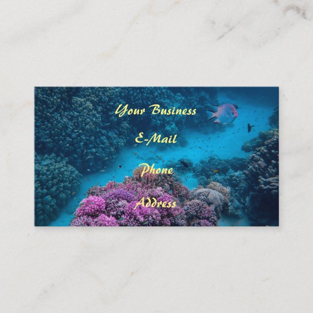 Carte De Visite Poissons tropicaux Mer de corail (Devant)