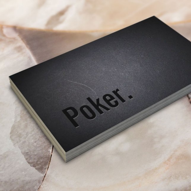 Carte De Visite Poker Bold Texte Professionnel foncé (Créateur téléchargé)