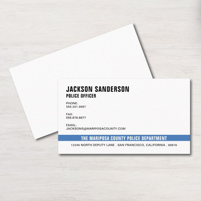 Carte De Visite Police (Police Department Law Enforcement Officer Business Card)
