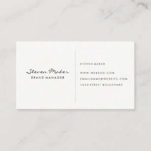 Carte De Visite Police Cursive Minimaliste