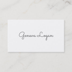 Carte De Visite Police Cursive   Minimaliste