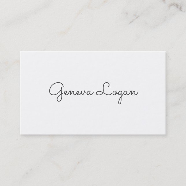 Carte De Visite Police Cursive | Minimaliste (Devant)