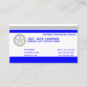 Carte De Visite Police de ligne bleue modifiable