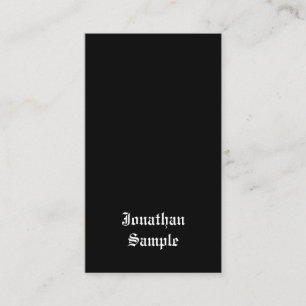 Carte De Visite Police de script à main Texte noir blanc Vintage r