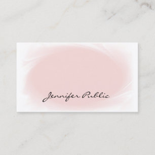 Carte De Visite Police de script main élégante Texte Bleu rose cla