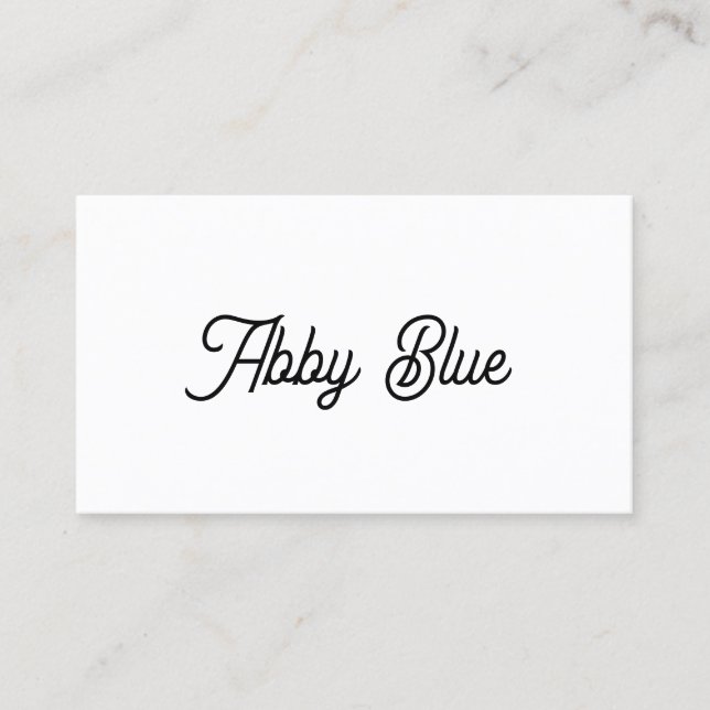 Carte De Visite Police de script Whimsical simple (Devant)