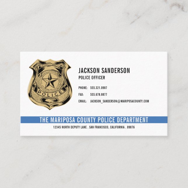 Carte De Visite Police Département de l'application de la loi QR C (Devant)