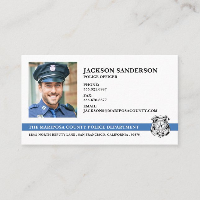 Carte De Visite Police du Département police photo (Devant)