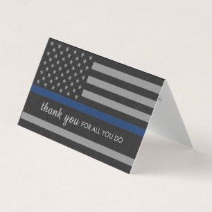 Carte De Visite Police Merci Thin Blue Line Police Enforcement