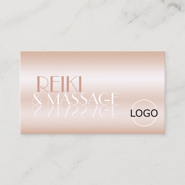 Carte De Visite Police Rose Gold Mirror avec logo de luxe (Devant)