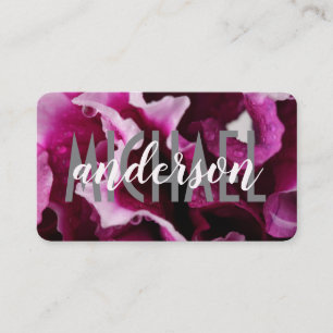 Carte De Visite Polices superposées Simple Rose floral