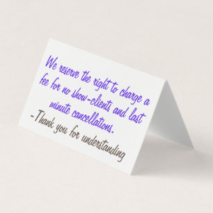 Carte De Visite Politique d'annulation