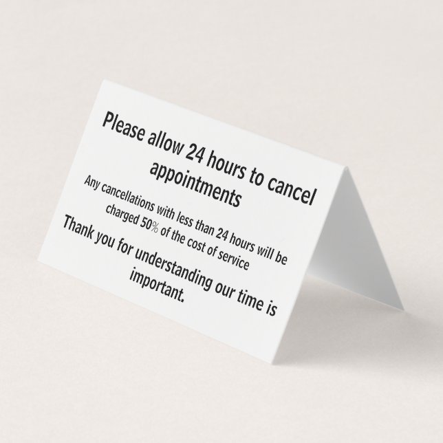 Carte De Visite Politique d'annulation (Devant)