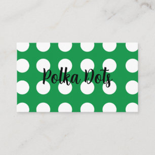 Carte De Visite Polka blanc vert point Vintage rétro