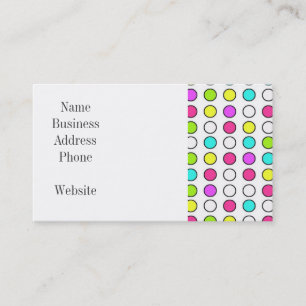 Carte De Visite Polka Dot Motif rose Turquoise Lime vert Jaune