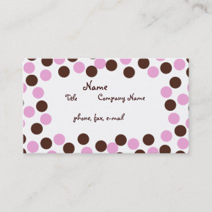 Carte de visite Polka Dot rose et Brown