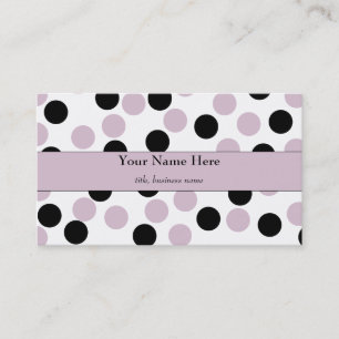 Carte de visite Polka Pale Rose et Noir
