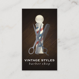 Carte De Visite Poll Barbers Logo du peigne ciseaux