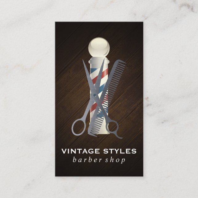 Carte De Visite Poll Barbers | Logo du peigne ciseaux (Devant)