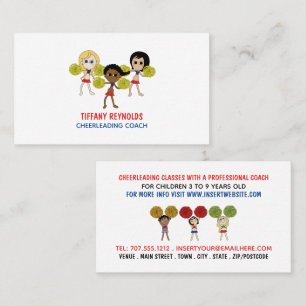 Carte De Visite Pom-pom girl de dessin, Coach Cheerled
