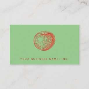 Carte De Visite Pomme au lettrage en relief Rouge Pomme de Candy