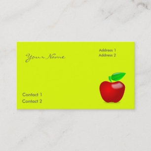 Carte De Visite pomme rouge en jaune fluorescent