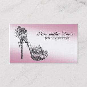 Carte De Visite Pompes florales chics de talons hauts de