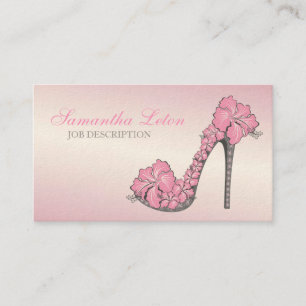 Carte De Visite Pompes florales chics de talons hauts de