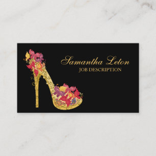 Carte De Visite Pompes florales chics de talons hauts de