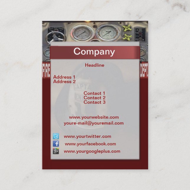 Carte de visite pompier (Devant)