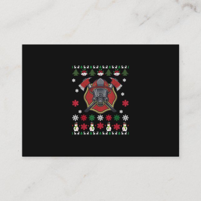 Carte De Visite Pompier Drôle Noël Joli Amour Dons (Devant)
