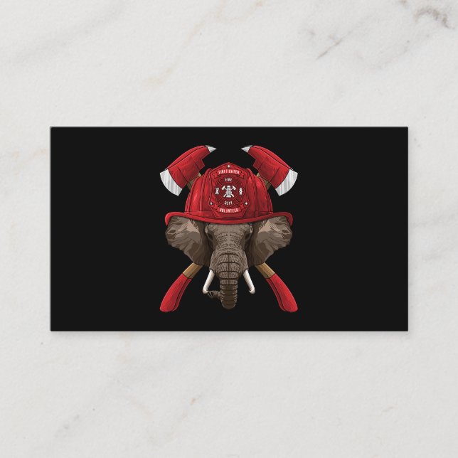 Carte De Visite Pompier éléphant pompier garçons pompiers Enfants  (Devant)