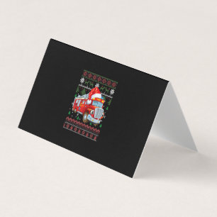 Carte De Visite Pompier Pompier Noël mignon garçon Santa Hat