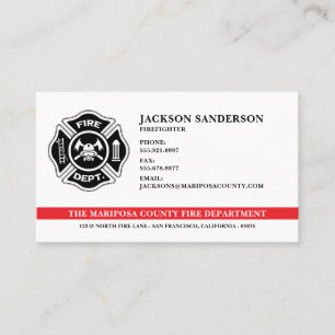 Carte De Visite Pompier Service d'incendie Logo de pompier Badge