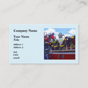 Carte De Visite Pompiers - Casque sur camion-pompier