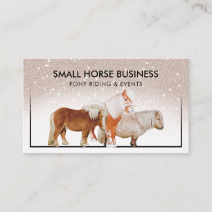 Carte De Visite Poney de reproduction à cheval beige en pierre