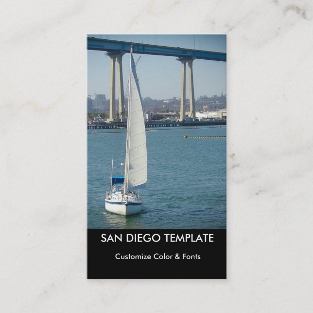Carte De Visite Pont Coronado Voilier San Diego (Devant)